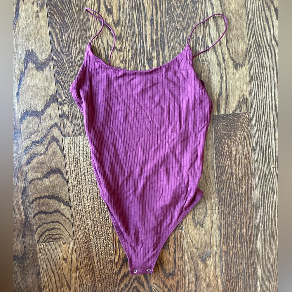 Plum Spaghetti Strap Bodysuit